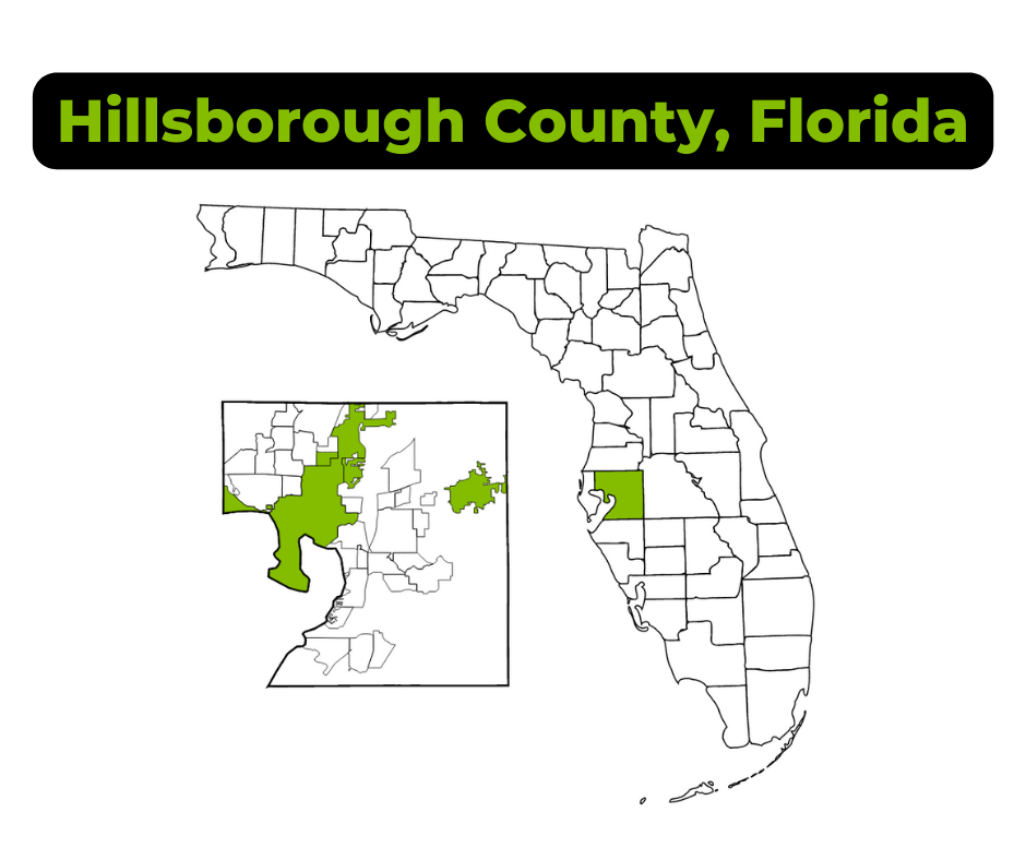 hillsborough county map detailing the service area of maxco dumspter rentals